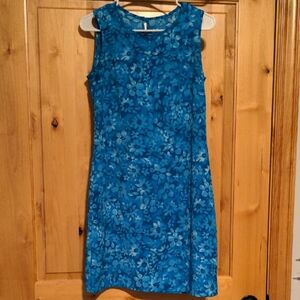 Beautiful Feminine And Spring GUC Fairweather Floral Blue Sleeveless Dress